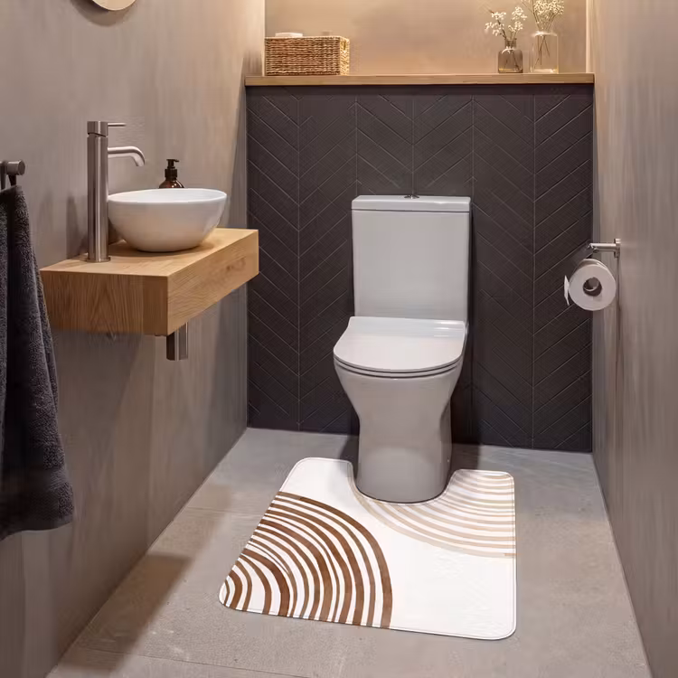 WC Mat - Lines - Minimalist - Art - Lijnen - Minimalistisch - Kunst WCmat U-uitsnede middel