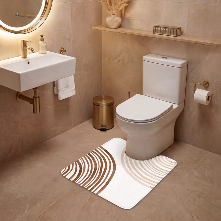 WC Mat - Lines - Minimalist - Art - Lijnen - Minimalistisch - Kunst WCmat U-uitsnede middel