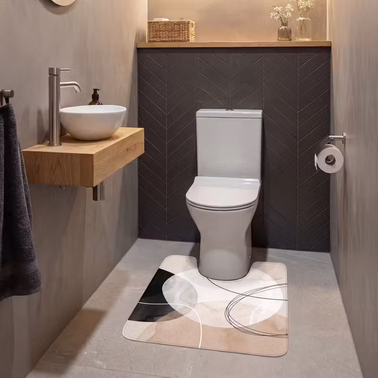 WC Mat - Lines - Wavy - Art - Lijnen - Golvend - Kunst WCmat U-uitsnede middel
