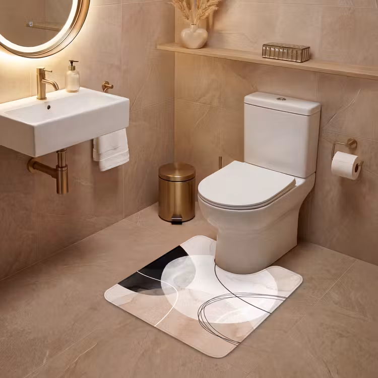 WC Mat - Lines - Wavy - Art - Lijnen - Golvend - Kunst WCmat U-uitsnede middel