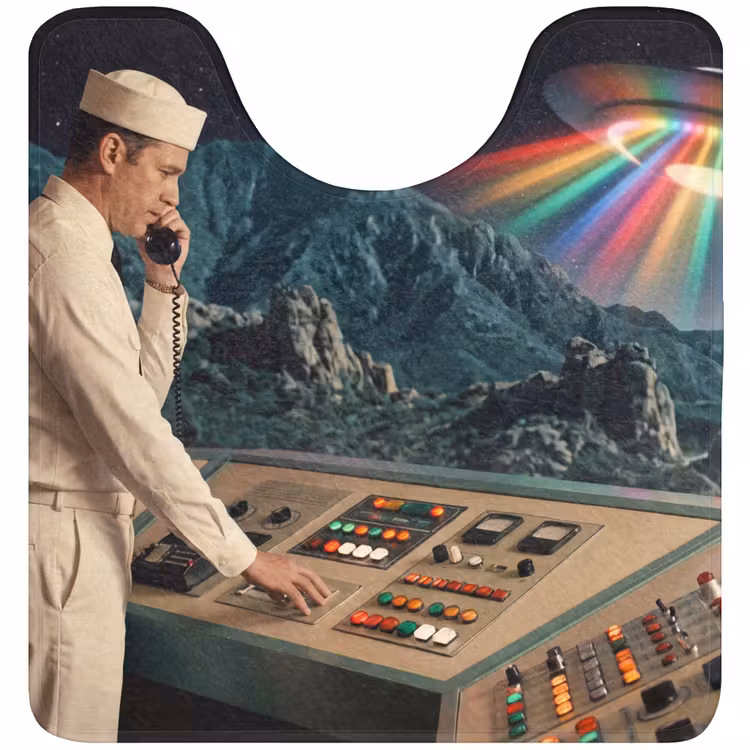 WC Mat - Man - Control Room - Beach - Man - Controlekamer - Strand WCmat U-uitsnede middel