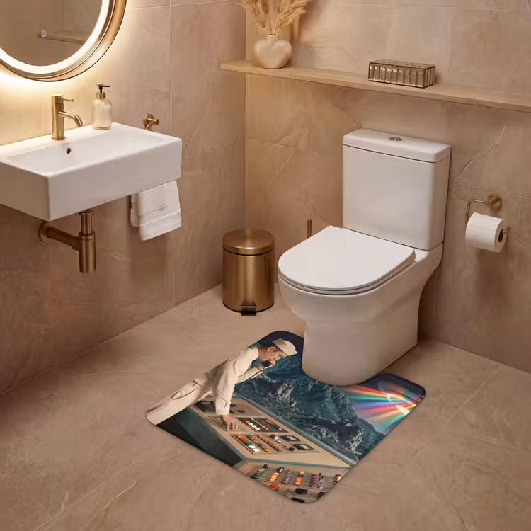 WC Mat - Man - Control Room - Beach - Man - Controlekamer - Strand WCmat U-uitsnede middel
