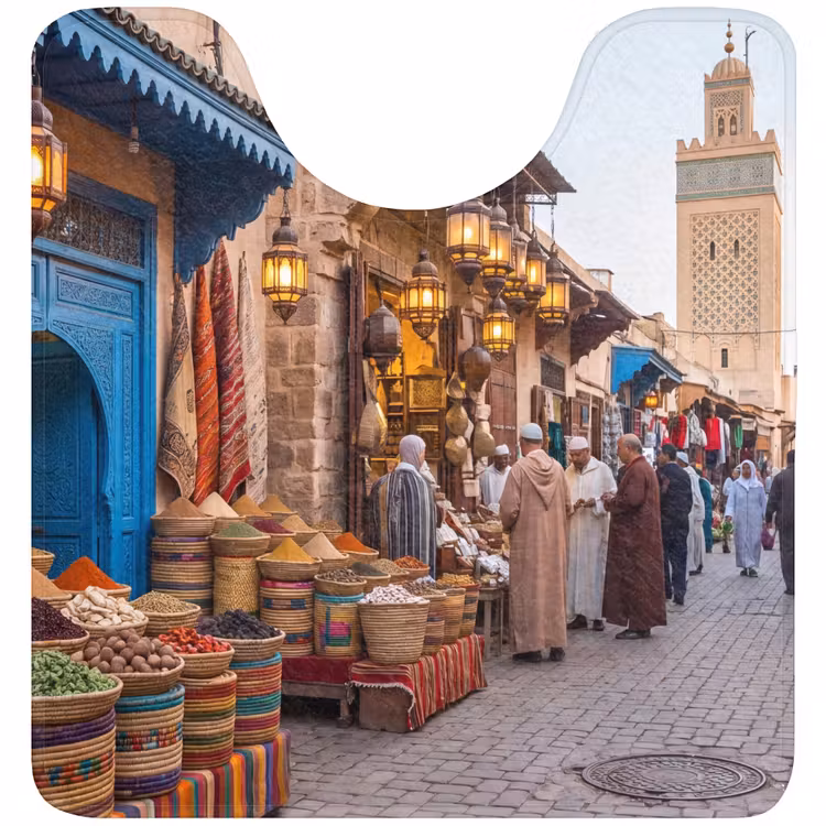 WC Mat - Market - Oriental - Colorful - Markt - Oosters - Kleurrijk WCmat U-uitsnede middel