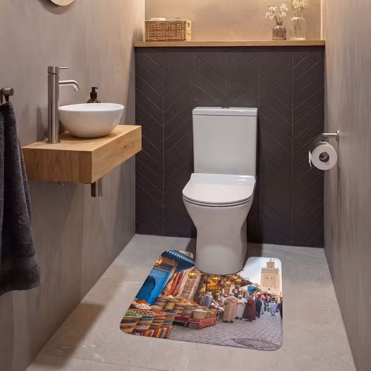 WC Mat - Market - Oriental - Colorful - Markt - Oosters - Kleurrijk WCmat U-uitsnede middel