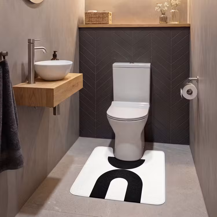WC Mat - Minimalist - Art - White - Minimalistisch - Kunst - Wit WCmat U-uitsnede middel