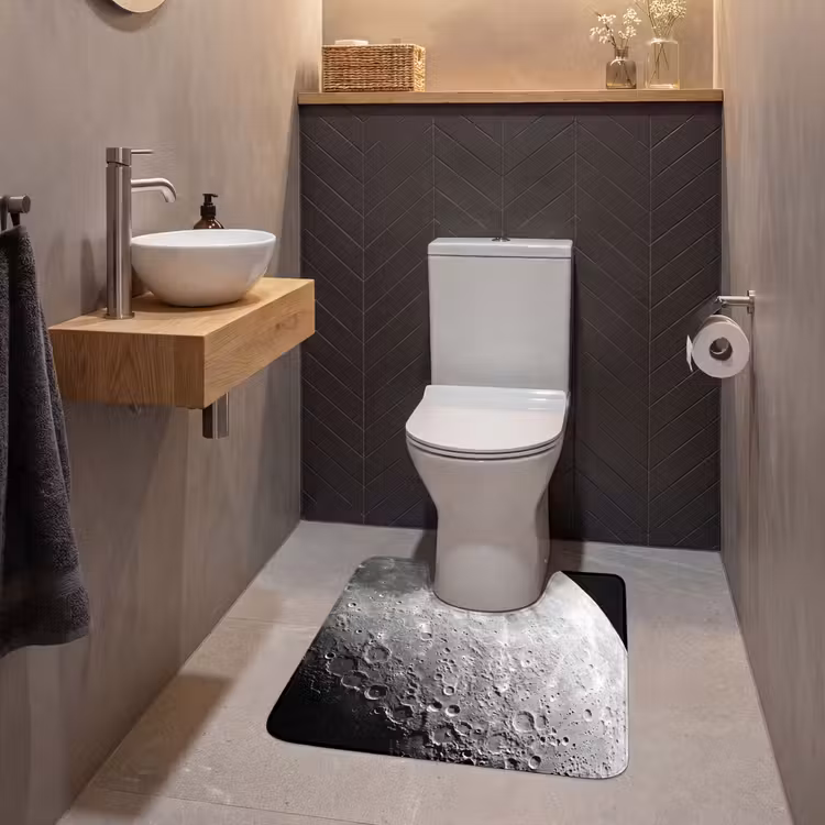 WC Mat - Moon - Craters - Space - Maan - Kraters - Ruimte WCmat U-uitsnede middel