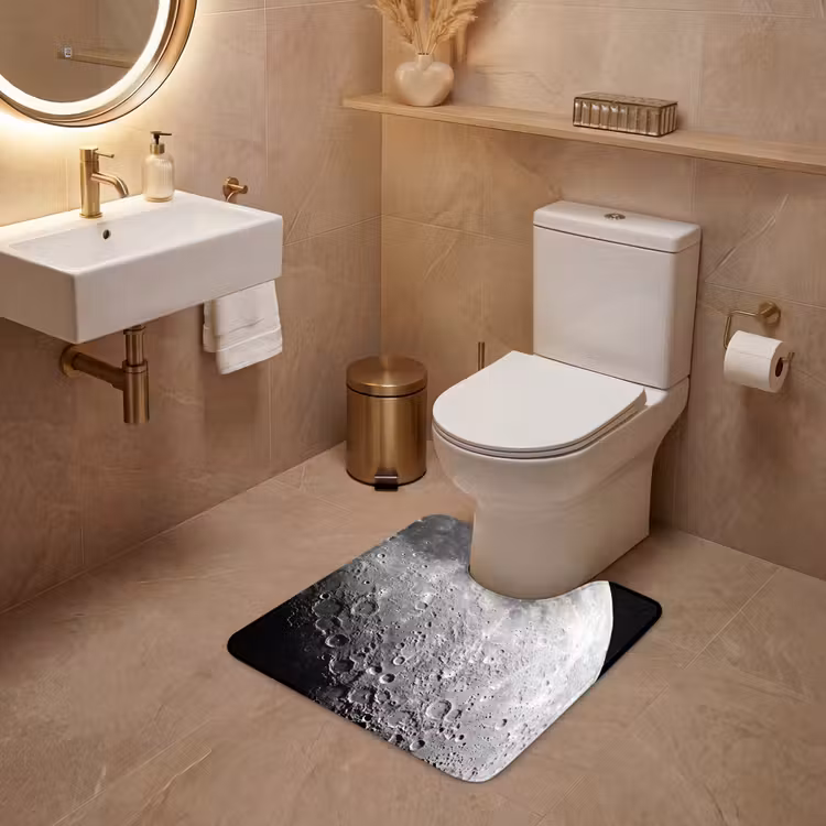 WC Mat - Moon - Craters - Space - Maan - Kraters - Ruimte WCmat U-uitsnede middel