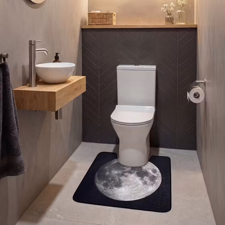 WC Mat - Moon - Stars - Space - Maan - Sterren - Ruimte WCmat U-uitsnede middel