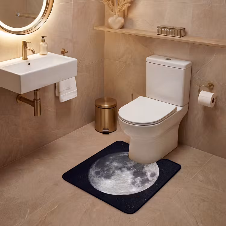 WC Mat - Moon - Stars - Space - Maan - Sterren - Ruimte WCmat U-uitsnede middel