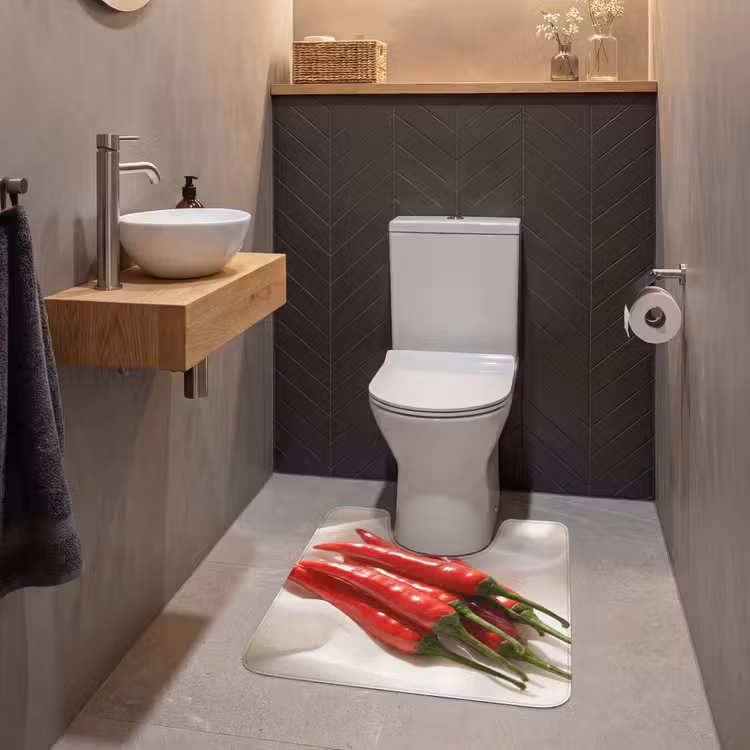 WC Mat - Pepper - Red - Food - Peper - Rood - Eten WCmat U-uitsnede middel