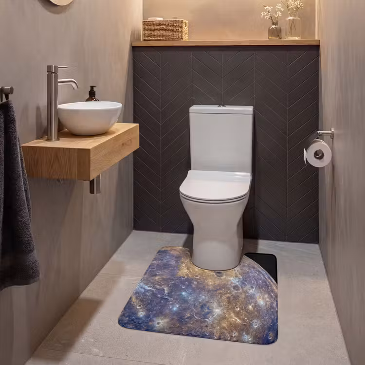 WC Mat - Planet - Craters - Space - Planeet - Kraters - Ruimte WCmat U-uitsnede middel