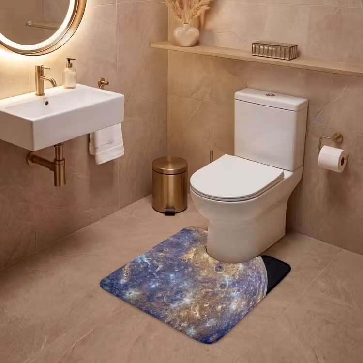 WC Mat - Planet - Craters - Space - Planeet - Kraters - Ruimte WCmat U-uitsnede middel