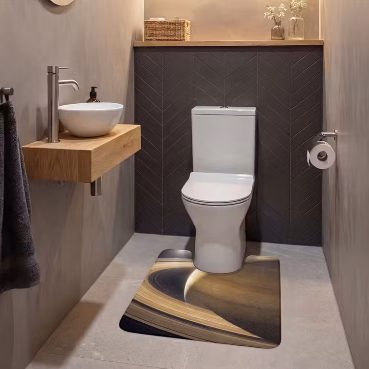 WC Mat - Planet - Rings - Space - Planeet - Ringen - Ruimte WCmat U-uitsnede middel