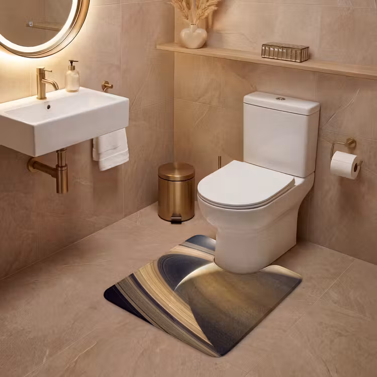 WC Mat - Planet - Rings - Space - Planeet - Ringen - Ruimte WCmat U-uitsnede middel