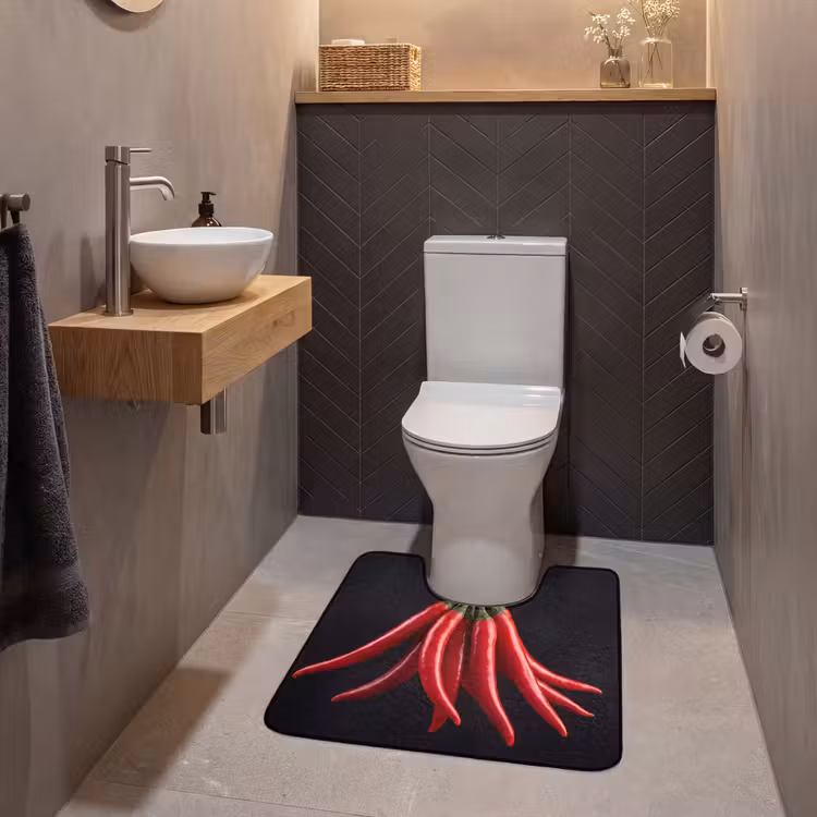 WC Mat - Red Pepper - Food - Rode peper - Eten WCmat U-uitsnede middel