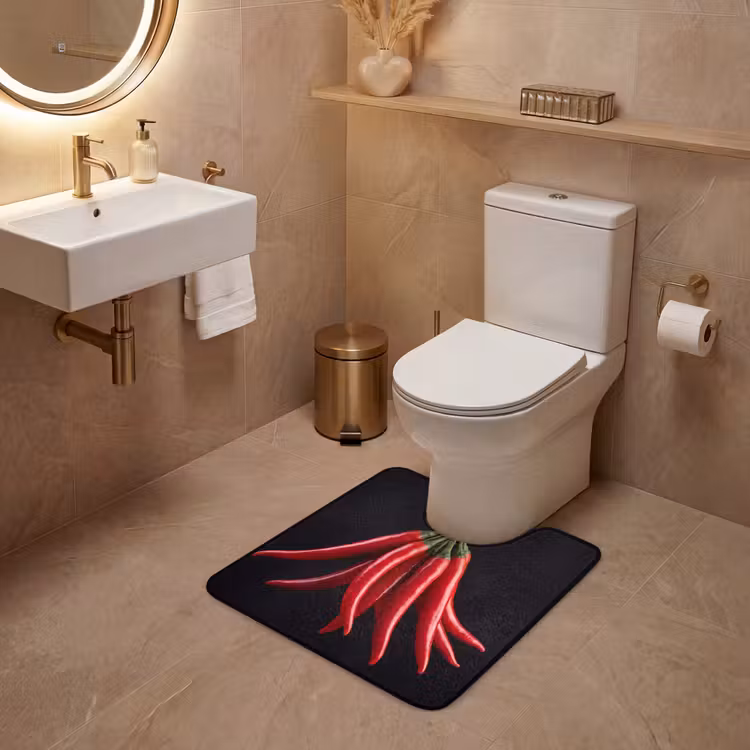 WC Mat - Red Pepper - Food - Rode peper - Eten WCmat U-uitsnede middel