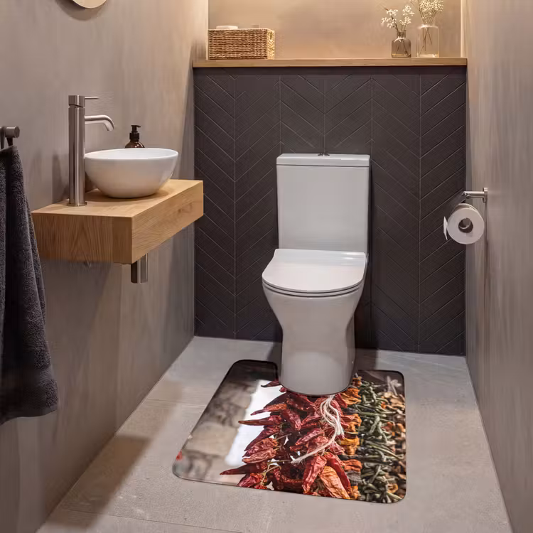 WC Mat - Red Peppers - Food - Rode pepers - Eten WCmat U-uitsnede middel
