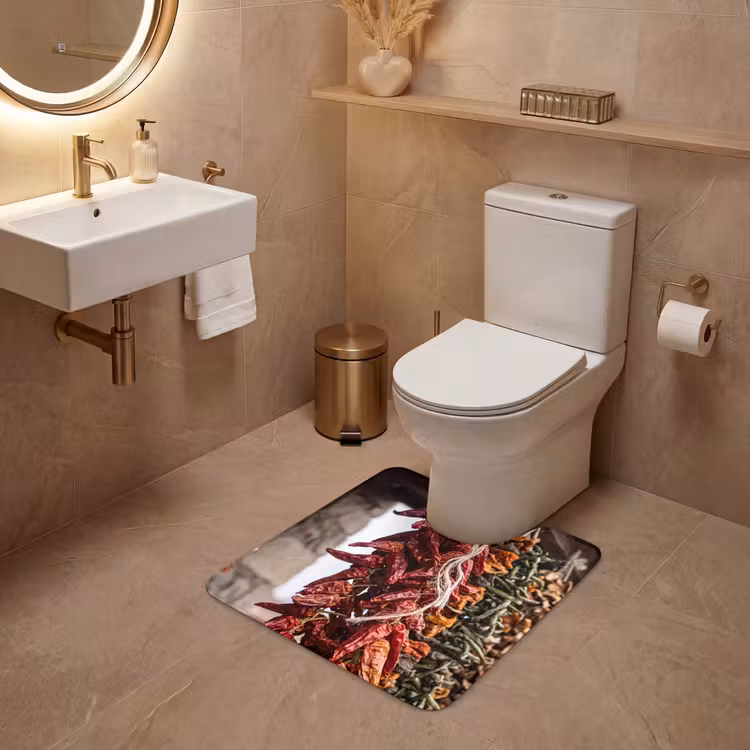 WC Mat - Red Peppers - Food - Rode pepers - Eten WCmat U-uitsnede middel