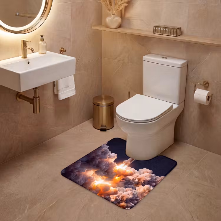 WC Mat - Spacecraft - Launch - Stars - Ruimtevaartuig - Lancering - Sterren WCmat U-uitsnede middel