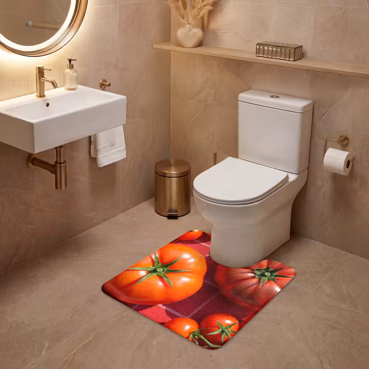 WC Mat - Tomato - Red - Food - Tomaat - Rood - Eten WCmat U-uitsnede middel