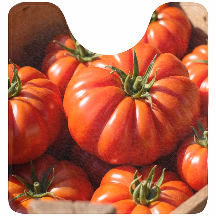 WC Mat - Tomato - Wooden - Crate - Tomaat - Houten - Kist WCmat U-uitsnede middel