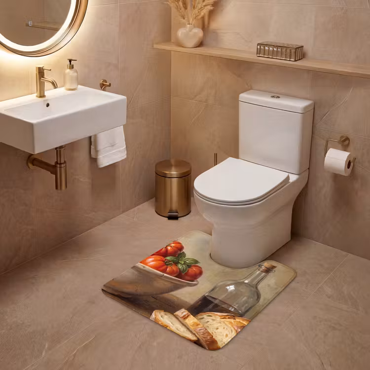 WC Mat - Tomatoes - Bowl - Food - Tomaten - Kom - Eten WCmat U-uitsnede middel