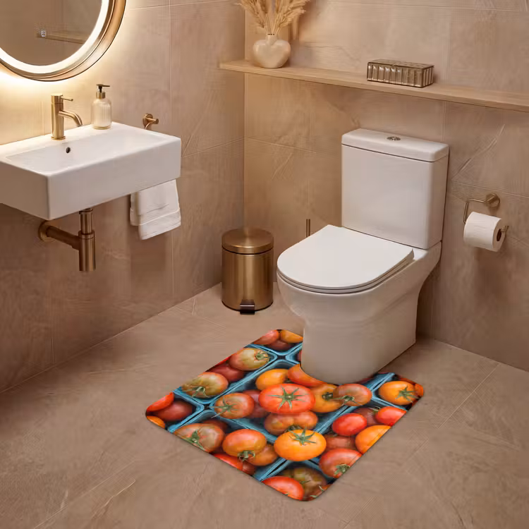 WC Mat - Tomatoes - Food - Colorful - Tomaten - Eten - Kleurrijk WCmat U-uitsnede middel