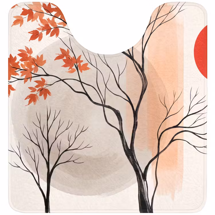WC Mat - Tree - Red - Abstract - Boom - Rood - Abstract WCmat U-uitsnede middel