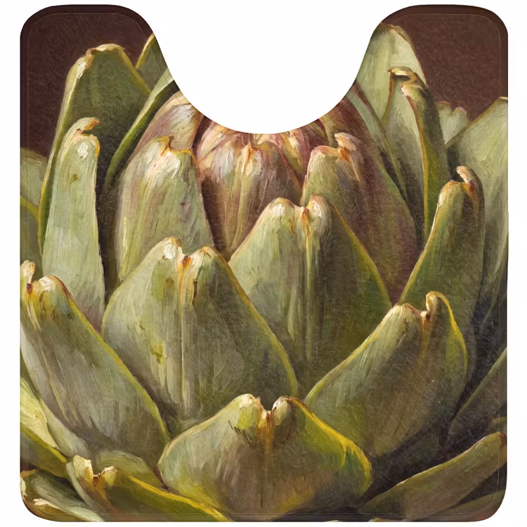 WC Mat - Vegetable - Artichoke - Green - Groente - Artisjok - Groen WCmat U-uitsnede middel