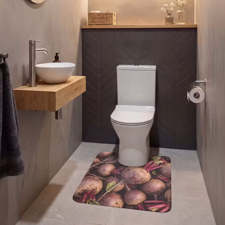 WC Mat - Vegetable - Red - Natural - Groente - Rood - Natuur WCmat U-uitsnede middel