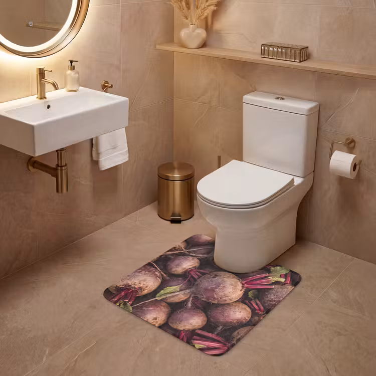 WC Mat - Vegetable - Red - Natural - Groente - Rood - Natuur WCmat U-uitsnede middel