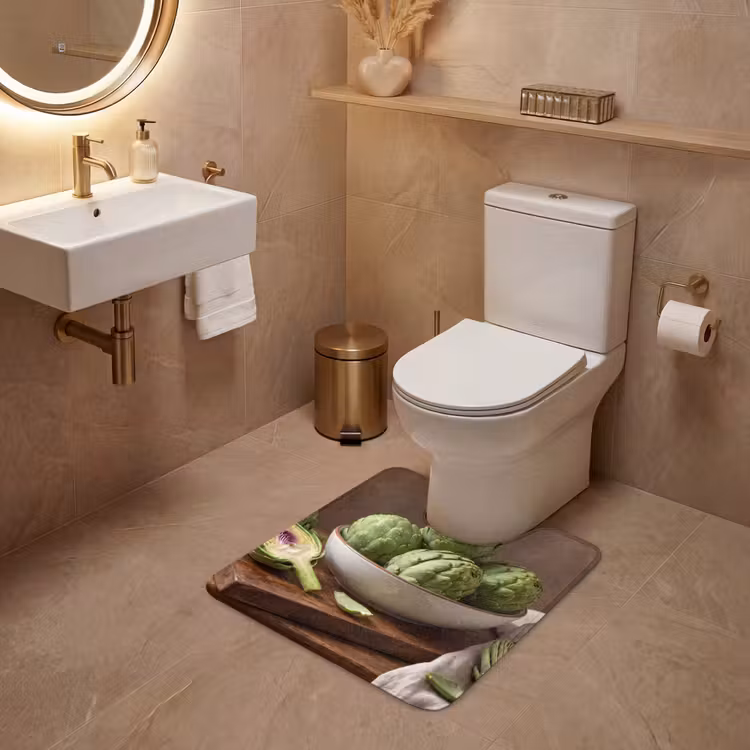 WC Mat - Vegetables - Artichoke - Kitchen - Groenten - Artisjok - Keuken WCmat U-uitsnede middel