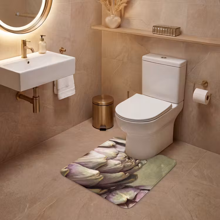 WC Mat - Vegetables - Still Life - Painting - Groente - Stilleven - Schilderij WCmat U-uitsnede middel