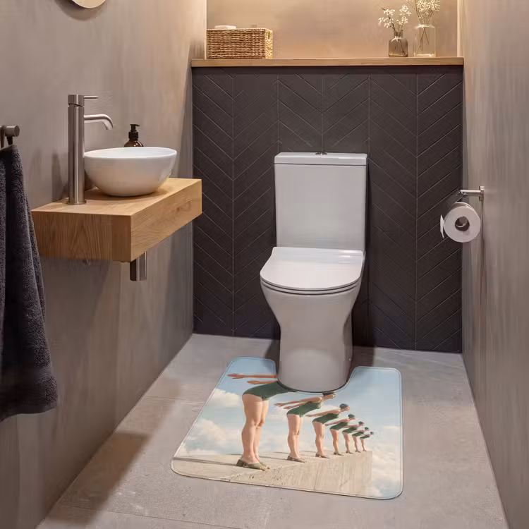 WC Mat - Women - Diving Pose - Clouds - Vrouwen - Duikhouding - Wolken WCmat U-uitsnede middel