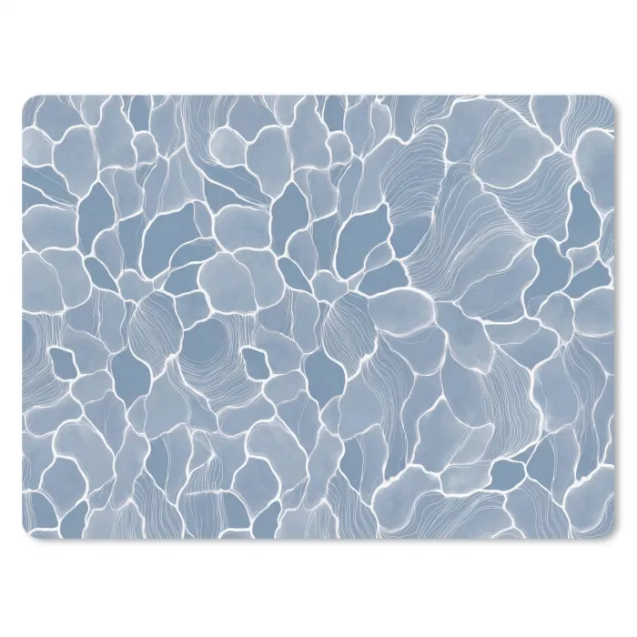 Abstract - Blauw - Bladeren muismat rubber klein -3d