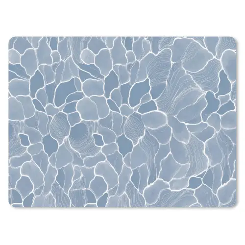 Abstract - Blauw - Bladeren muismat rubber klein -3d