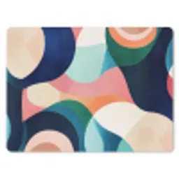 Abstract - Blauw - Roze muismat rubber klein -3d