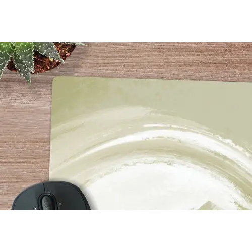 Abstract - Penseelstreken - Golven - Groen muismat rubber klein -closeup
