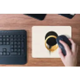 Abstract ontwerp - Zwarte cirkel - Verfvlekken muismat rubber klein -toetsenbord