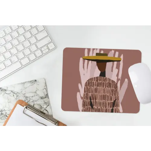 Abstract - Figuur - Illustratie - Hoed muismat rubber klein -witbureau
