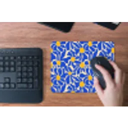 Abstract - Bloem - Blauw muismat rubber klein 262 -toetsenbord