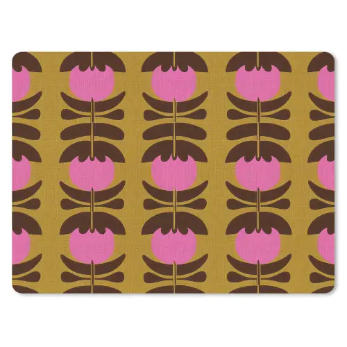 Abstract - Bloemen - Roze muismat rubber klein 262 -3d