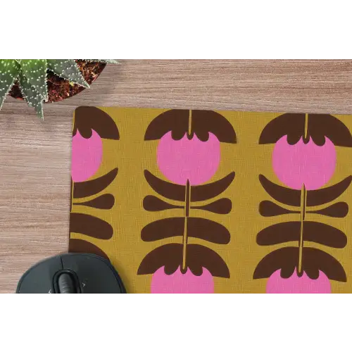 Abstract - Bloemen - Roze muismat rubber klein 262 -closeup