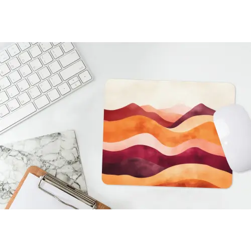 Abstract - Landschap - Golven muismat rubber klein -witbureau