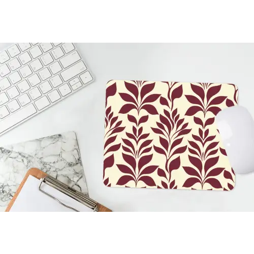 Abstract - Bladeren - Burgundy muismat rubber klein 262 -witbureau