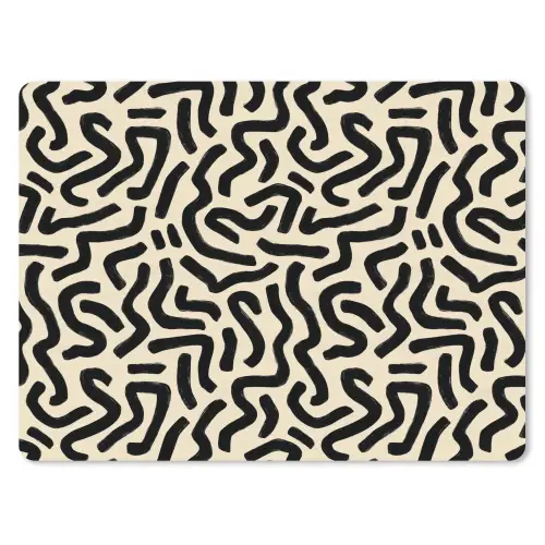 Abstract - Lijnen - Zwart muismat rubber klein 262 -3d