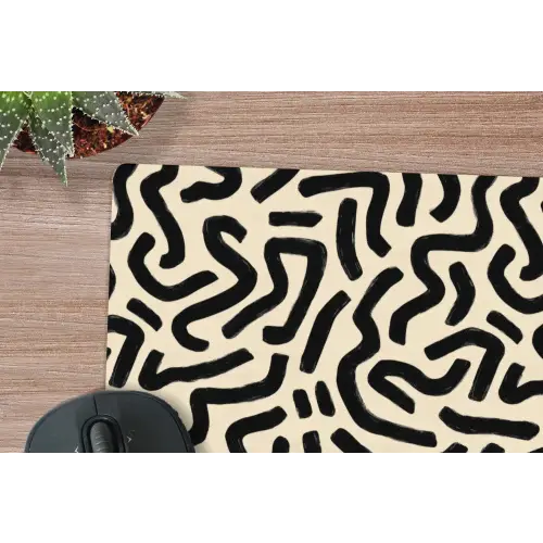 Abstract - Lijnen - Zwart muismat rubber klein 262 -closeup