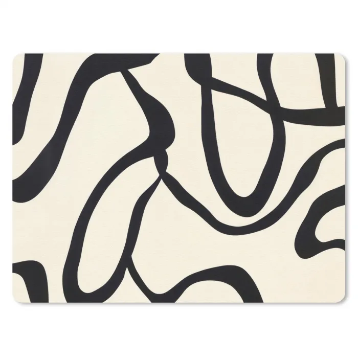 Abstract - Lijnen - Modern - Beige muismat rubber klein -3d