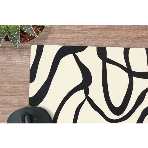 Abstract - Lijnen - Modern - Beige muismat rubber klein -closeup