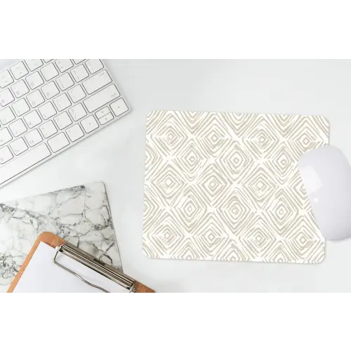 Abstract - Ruit - Beige muismat rubber klein 262 -witbureau